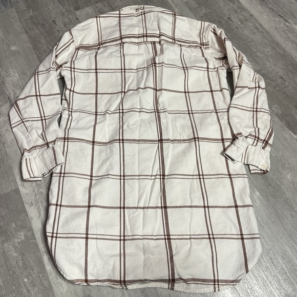 Universal‎ Thread Women's Size M Ivory Long Sleeve Cotton flannel Shirt Bag6 - Picture 4 of 4